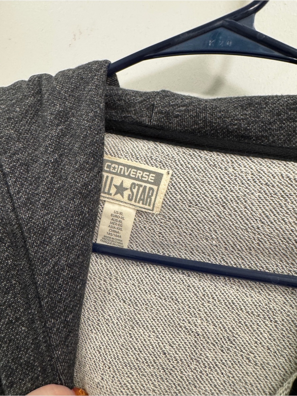 Converse Men's Charcoal Zip-Up Hooded Sweater - Picture 3 of 3